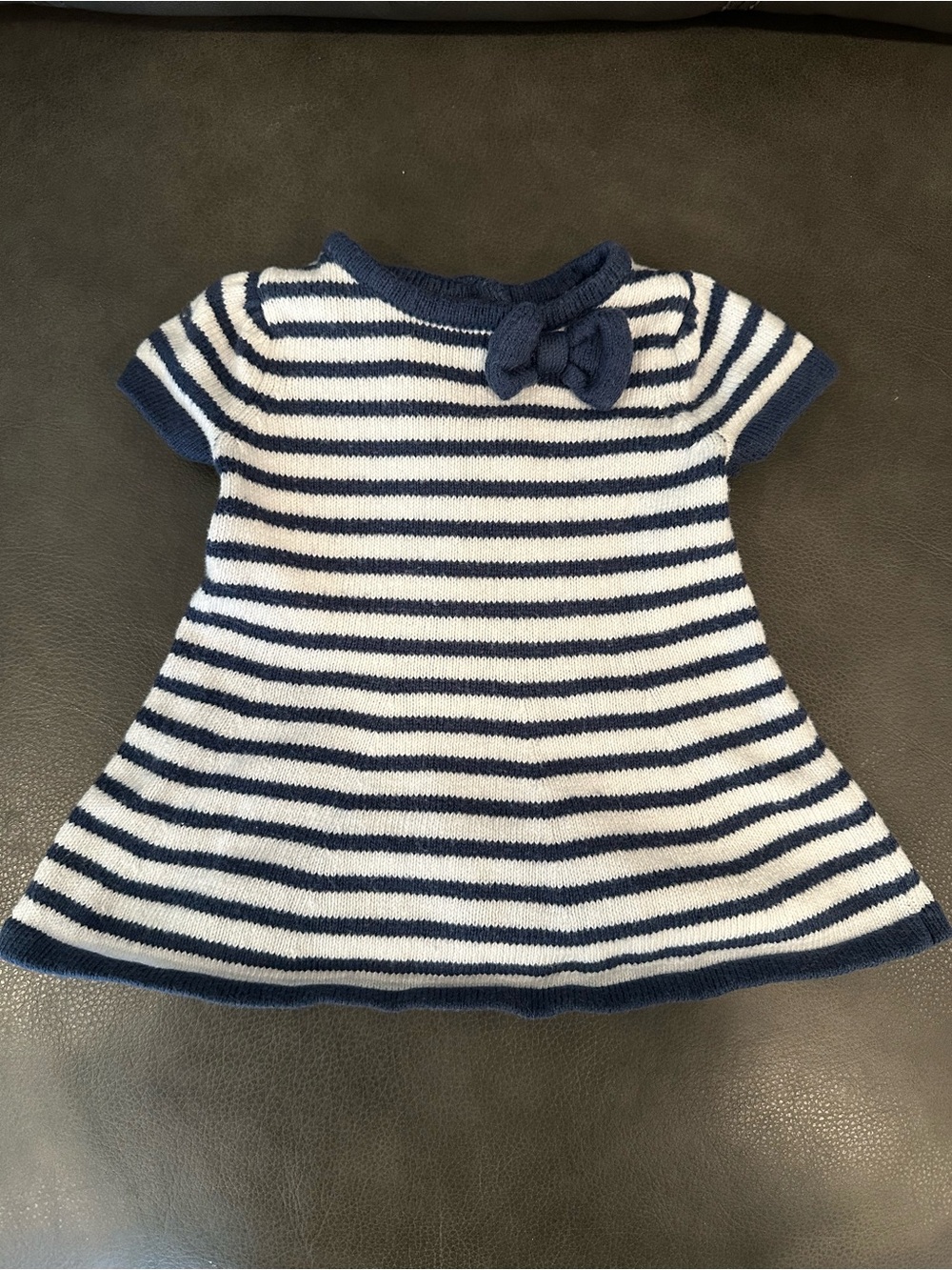 Gymboree Navy and White Striped Knit Dress